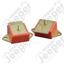 Engine Mount Kit, Polyurethane, Red; 71-86 Jeep, 3.8L/4.2L