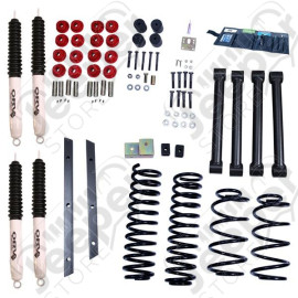 Suspension Lift Kit, 2 Inch, Shocks; 97-02 Jeep Wrangler TJ