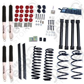 Suspension Lift Kit, 2 Inch, Shocks; 04-06 Jeep Wrangler Unlimited LJ