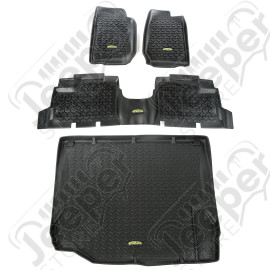 All Terrain Floor Liner Set, Black; 07-18 Jeep Wrangler JK/JKU, 4 Door