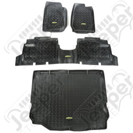 All Terrain Floor Liner Set, Black; 11-18 Wrangler JKU, 4 Door