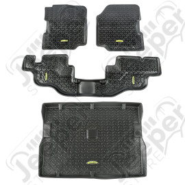 All Terrain Floor Liner Set, Black; 76-86 Jeep CJ/87-95 Wrangler YJ