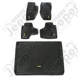 All Terrain Floor Liner Set, Front/Rear/Cargo, Black; 08-12 Liberty KK