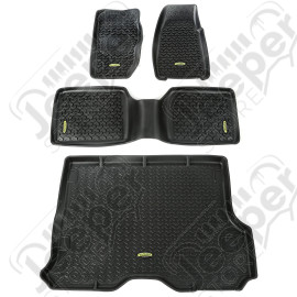 All Terrain Floor Liner Set, Black; 84-01 Jeep Cherokee XJ