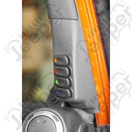 Switch Pod Kit, A-Pillar, Black, Right Hand Drive; 07-10 Wrangler JK