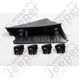 Switch Pod Kit, A-Pillar, Black, Left Hand Drive; 11-18 Wrangler JK