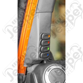 Switch Pod Kit, A-Pillar, Black, Left Hand Drive; 11-18 Wrangler JK