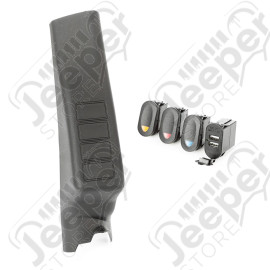Switch Pod Kit, A-Pillar, 3 Switch, USB; 11-18 Jeep Wrangler JK/JKU