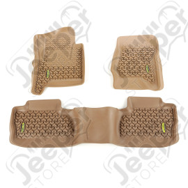 All Terrain Floor Liner Kit, Tan; 14-18 GM Crew Cab Pickup