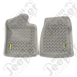 All Terrain Floor Liner, Front Pair, Gray; 07-13 GM Truck RegCab