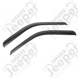 Window Visor Kit, Front, Matte Black, Tape; 99-14 F-250-F-550 Crew Cab