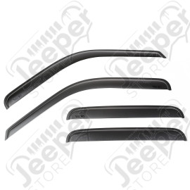 Window Visor Kit, Matte Black, Tape; 99-14 F-250-F-550 Crew Cab Pickup