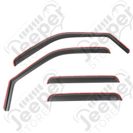 Window Visor Kit, Matte Black, Channel; 99-14 F-250-F-550 Crew Cab