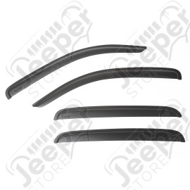 Window Visor Kit, Matte Black; 05-13 Toyota Tacoma Double Cab Pickup