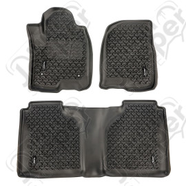 Floor Liner, Front/Rear; Black, 2019 Chevy Silverado Crew