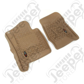 Floor Liner, Front; Tan, 2014-2018 Chevrolet / GMC Silverado / Sierra 1500 Regular / Extended / Crew Cab, 15-20 2500 / 3500 Regular / Doube / Crew Cab / Suburban / Tahoe / Escalade / Yukon / Yukon XL 