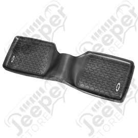 All Terrain Floor Liner, Rear, Black, Jeep Logo; 84-01 Cherokee XJ