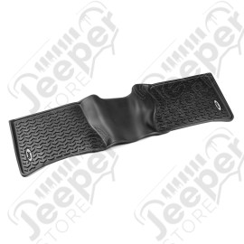 All Terrain Floor Liner, Rear, Black, Jeep Logo; 99-04 Jeep WJ