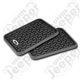 All Terrain Floor Liner, Rear Pair, Black, Jeep Logo, Universal