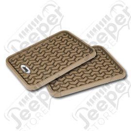 All Terrain Floor Liner, Rear Pair, Tan, Jeep Logo, Universal