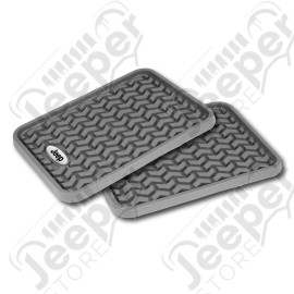 All Terrain Floor Liner, Rear Pair, Gray, Jeep Logo, Universal