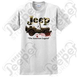 Tee shirt Jeep , blanc / camouflage Willys, taille XL