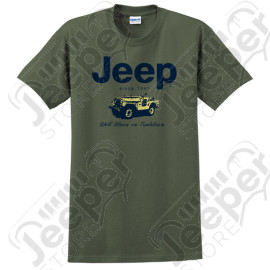 Tee shirt Jeep Kaki Willys, taille L 