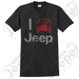 Tee-shirt Jeep noir "I Jeep", unisex, taille XL