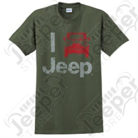 Tee-shirt Jeep Olive "I Jeep", unisex, taille L