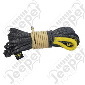 Corde synthétique pour treuil avec crochet (longueur : 24 m - diamètre : 10 mm - rupture : 9178 kg)
