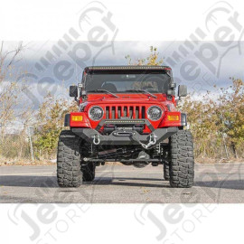 Pare chocs avant "Rough Country" en acier noir avec barre LED pour Jeep Wrangler YJ et Wrangler TJ - RC10595 / 10595