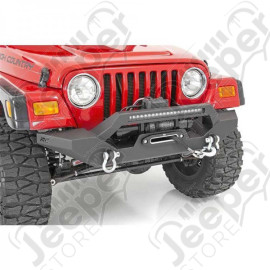 Pare chocs avant "Rough Country" en acier noir avec barre LED pour Jeep Wrangler YJ et Wrangler TJ - RC10595 / 10595