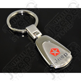 Porte clef Jeep chromé et rouge