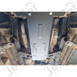 Protection acier boîte de vitesses + boîte de transfert FLJ Offroad "IronShield Drivetrain" épaisseur : 2,5 mm pour Jeep Cherokee Liberty KJ - 15007.551 / 00.560 / 5941986203779