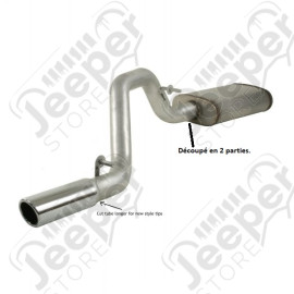 Silencieux aluminé PaceSetter / Dynomax avec tube de sortie (sortie du tube en acier inox) pour 2.5L et 4.0L Jeep Wrangler TJ - 862874 / 17345
