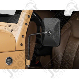Kit de 2 rétroviseurs (forme carré) sur charnières de portes pour Jeep CJ5, CJ7, CJ8, Wrangler YJ, TJ, JK, JL, Gladiator JT