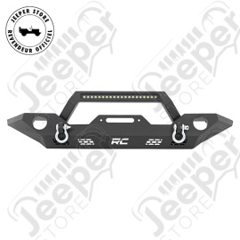 Pare chocs avant RC en acier avec barre de LED 20" et 2 spots 2" pour Jeep Wrangler JL et JL Unlimited