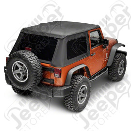 Bache Trektop - Couleur : Black Twill - Jeep Wrangler JK (2 portes)