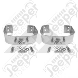 Kit de 2 bumperettes arrière en acier / inox (pare chocs), Jeep CJ, Wrangler YJ, TJ (la paire)
