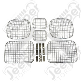 Grilles de protection de feux avant et arrière acier chromées - Jeep Wrangler YJ - 488503 / SH7425 / RT34047