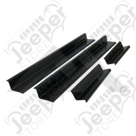 Kit de 4 protections de seuils de portes en acier noir pour Jeep Wrangler JK Unlimited