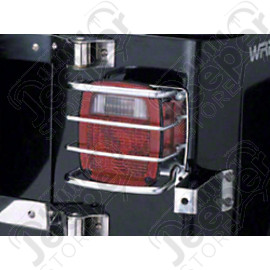 Kit protections de feux arrière acier inox Jeep CJ, Wrangler YJ, TJ - Kit protections de feux arrière acier chrome pour Jeep CJ, Wrangler YJ, TJ