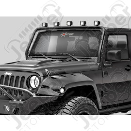Rampe de lampes portées (jusqu'à 5 phares) couleur noire - Jeep Wrangler JK - 1513.30 / 11232.21 / 11232-21