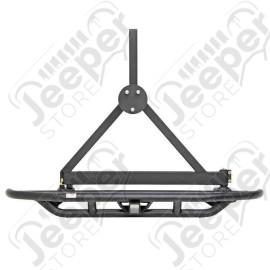 SB76621 Pare chocs arrière avec porte roue de secours "rock crawler" en acier noir pour Jeep Wrangler YJ, TJ