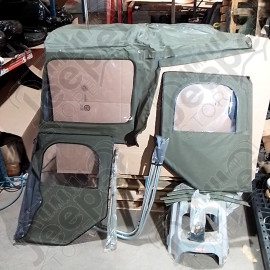 N.O.S. : Bâche capotage de remplacement avec fixation complete (marque Kayline) couleur verte khaki pour Jeep MB, M201, CJ2A