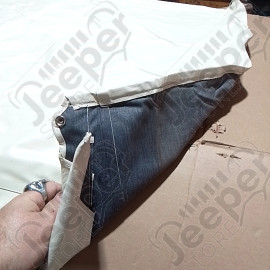 N.O.S. : Bâche capotage de remplacement avec fixation partielle (marque Bestoo) couleur blanche pour Jeep MB, M201, CJ2A