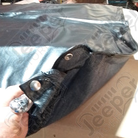 N.O.S. : Bâche capotage de remplacement avec fixation partielle (marque Kayline) couleur noire pour Jeep M38A, CJ5