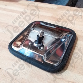 Occasion : Rétroviseur en acier/inox (vitre fissurée) pour Jeep CJ5, CJ7, CJ8, YJ