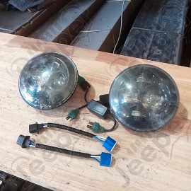 Occasion : Lot de 2 phares avant ronds à LED de 7" pour Jeep CJ6, CJ7, CJ8, TJ, JK