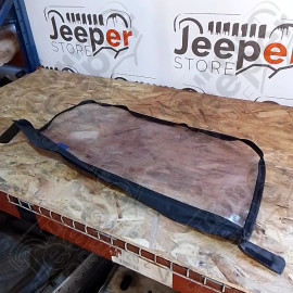 Occasion : Lunette arrière plastique pour bâche Bestop grise pour Jeep CJ7, YJ, TJ